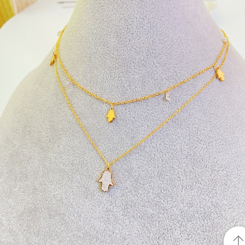 Titanium Steel plated 18K Gold pendent
